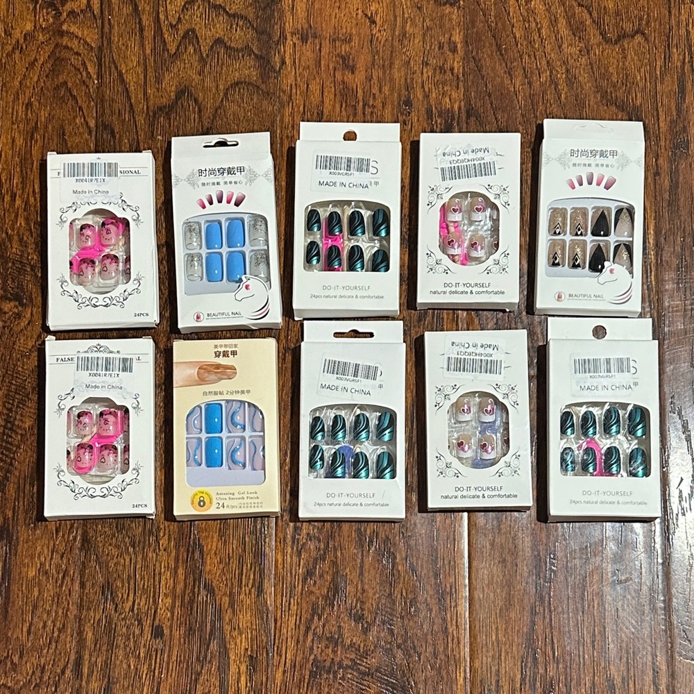 NWT Press On Nails - Lot of 10 Boxes